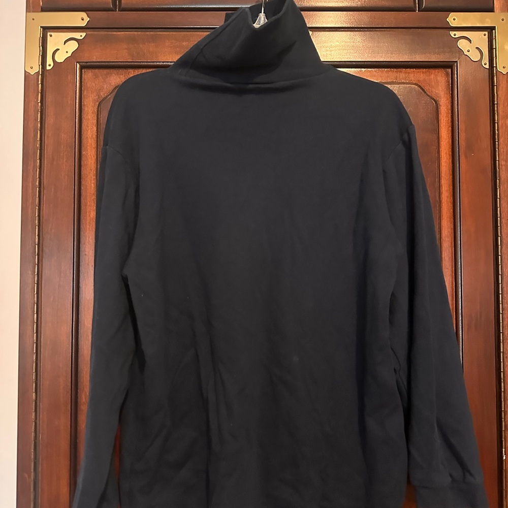 Eddie Bauer navy blue Turtleneck Sweater Timeless Knit
